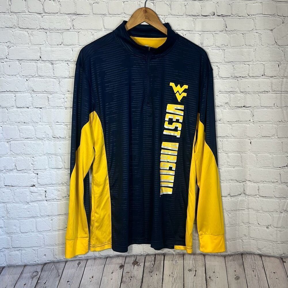 Colosseum West Virginia University WVU Pullover 1/4 Zip‎ Shirt Jacket  L Large